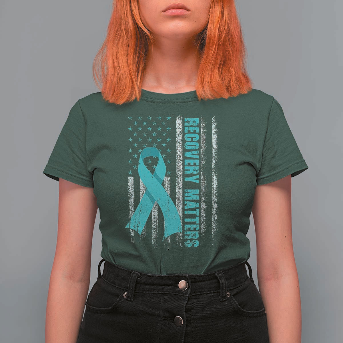Recovery Matter Sobriety Anniversary Sober AA NA T Shirt For Women Vintage American Flag