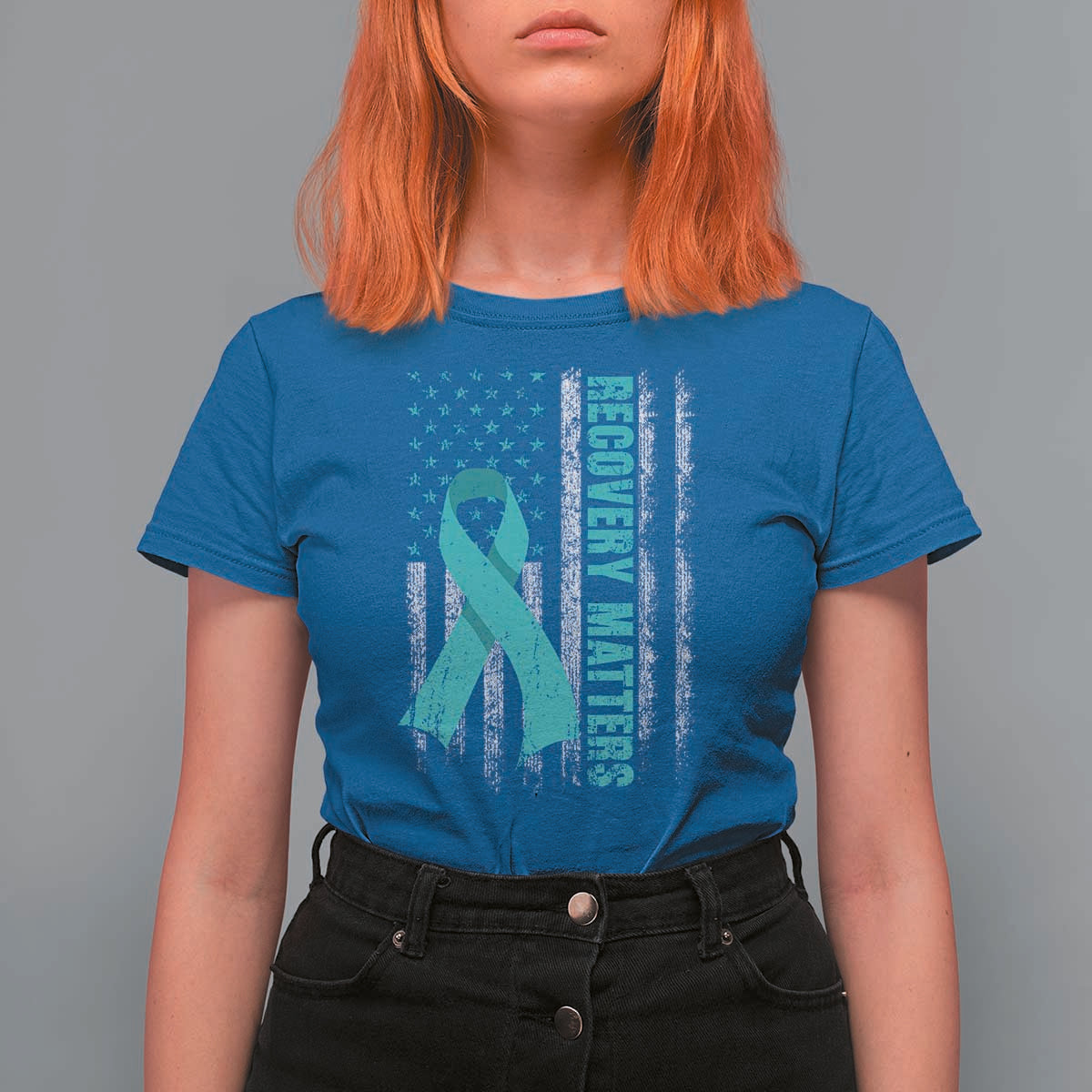 Recovery Matter Sobriety Anniversary Sober AA NA T Shirt For Women Vintage American Flag