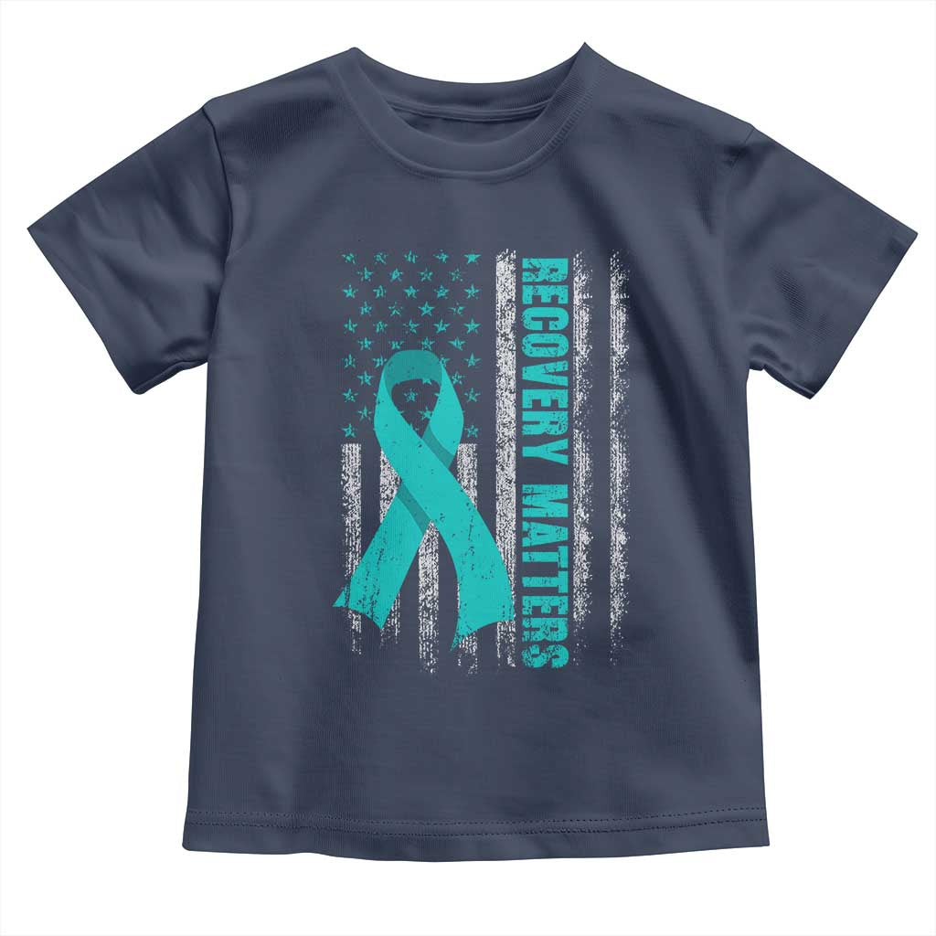 Recovery Matter Sobriety Anniversary Sober AA NA Toddler T Shirt Vintage American Flag