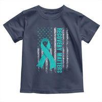 Recovery Matter Sobriety Anniversary Sober AA NA Toddler T Shirt Vintage American Flag