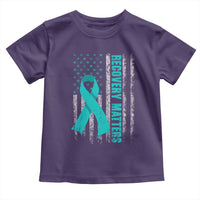 Recovery Matter Sobriety Anniversary Sober AA NA Toddler T Shirt Vintage American Flag
