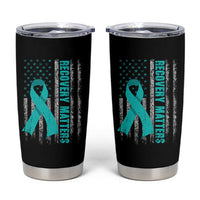 Recovery Matter Sobriety Anniversary Sober AA NA Tumbler Cup Vintage American Flag