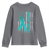 Recovery Matter Sobriety Anniversary Sober AA NA Youth Sweatshirt Vintage American Flag