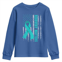 Recovery Matter Sobriety Anniversary Sober AA NA Youth Sweatshirt Vintage American Flag