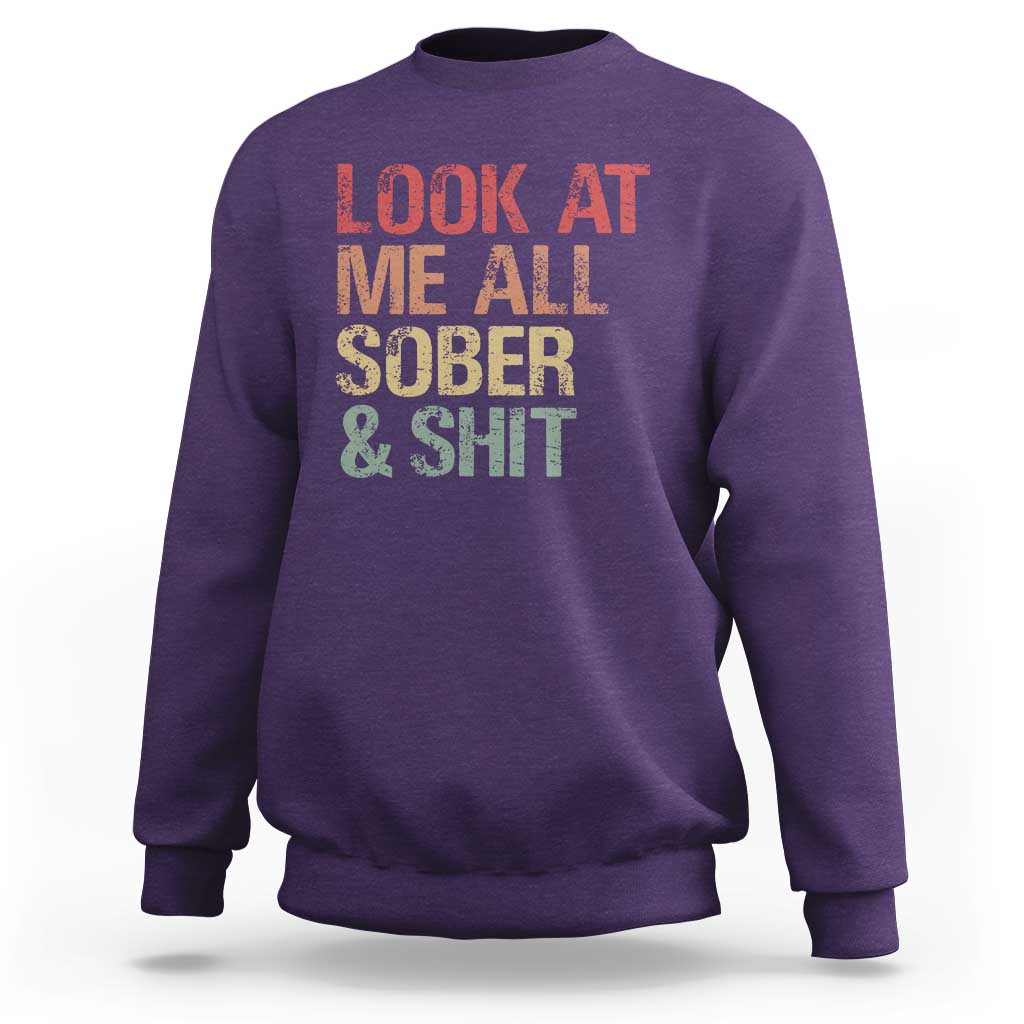 Look At Me All Sober And Shit Sweatshirt Funny Addiction Recovery