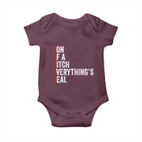 Sobriety Anniversary Baby Onesie Sober Son Of A Bitch Everythings Real AA NA