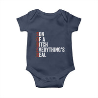 Sobriety Anniversary Baby Onesie Sober Son Of A Bitch Everythings Real AA NA