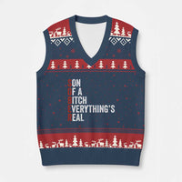 Sobriety Anniversary V-Neck Knit Sweater Vest Sober Son Of A Bitch Everythings Real AA NA