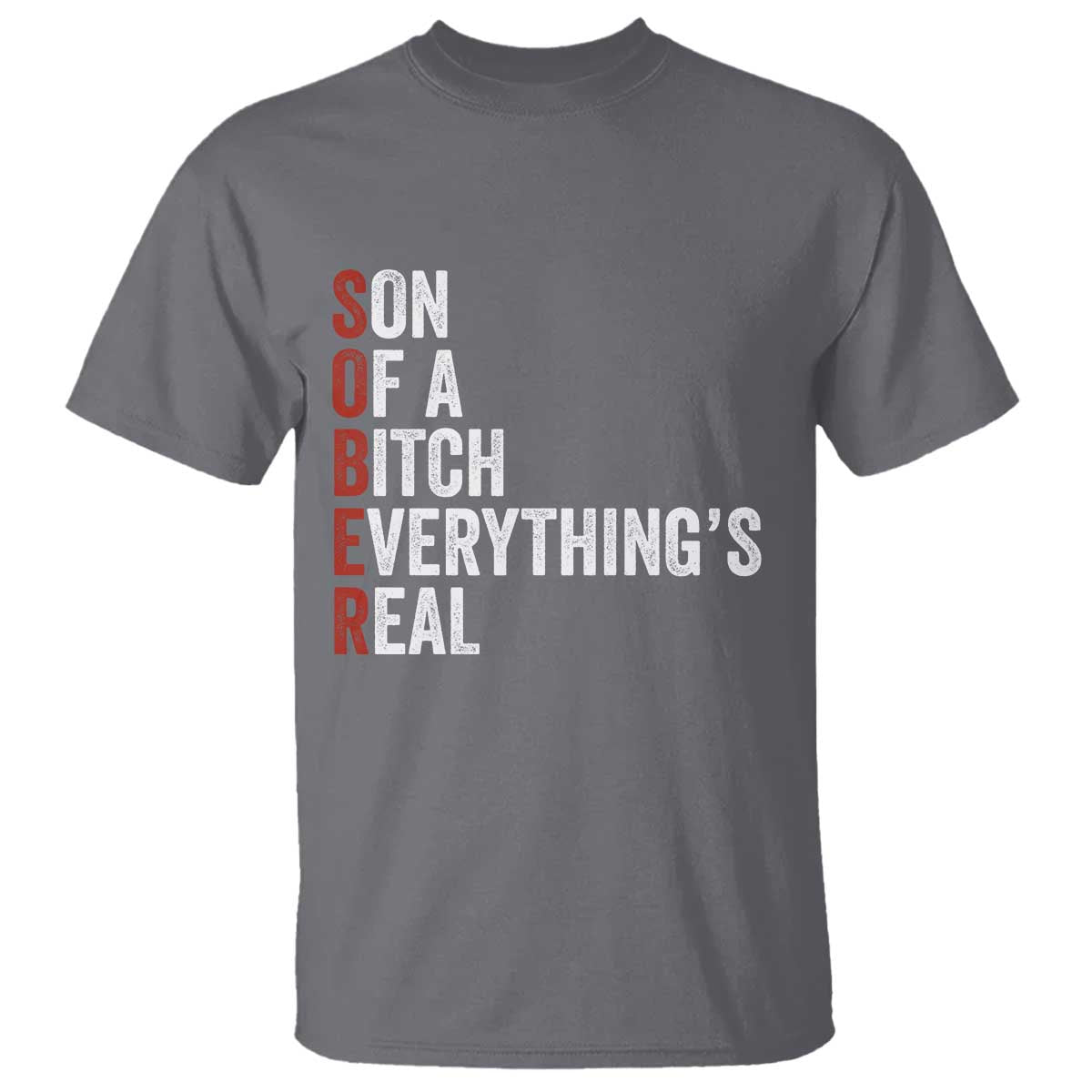 Sobriety Anniversary T Shirt Sober Son Of A Bitch Everythings Real AA NA