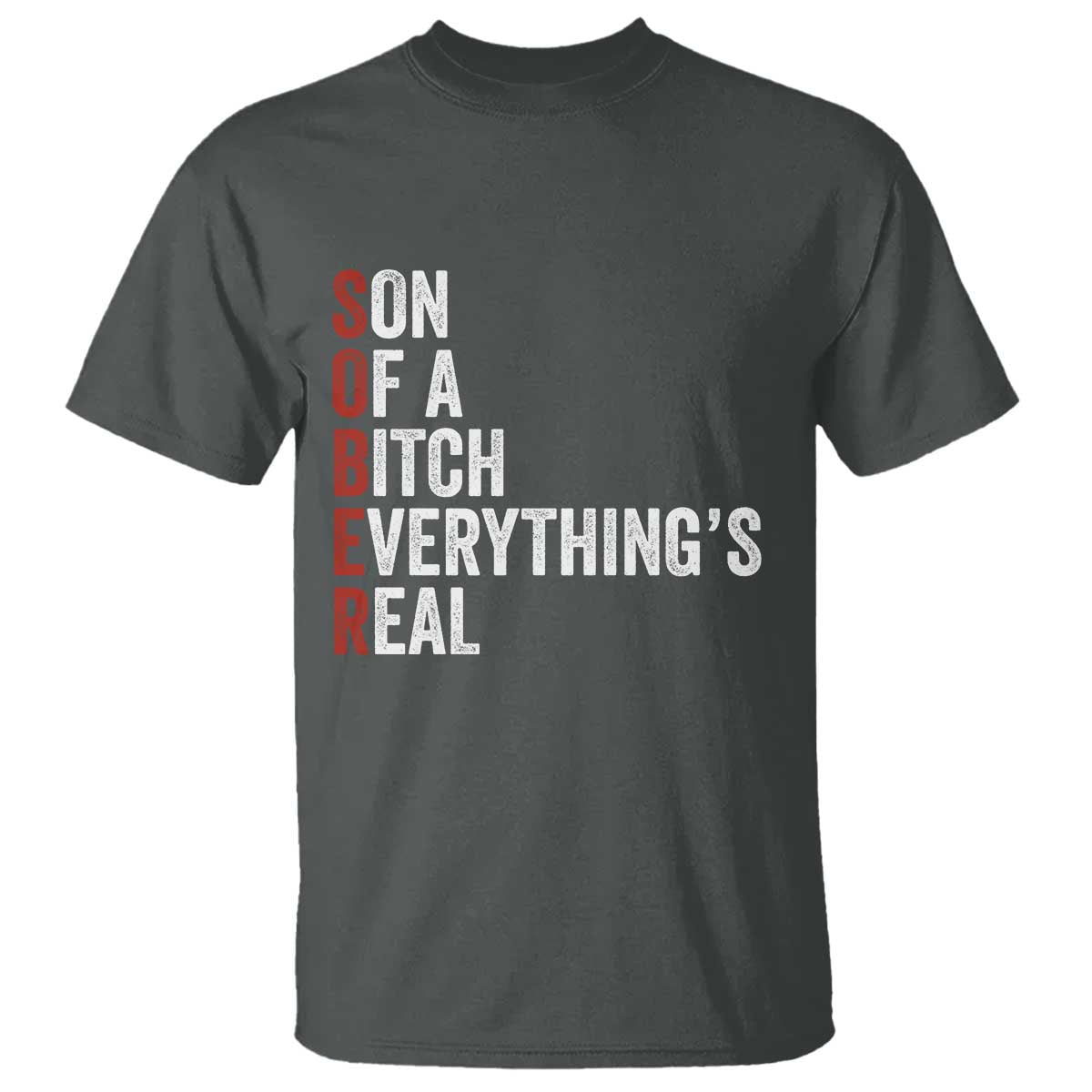 Sobriety Anniversary T Shirt Sober Son Of A Bitch Everythings Real AA NA