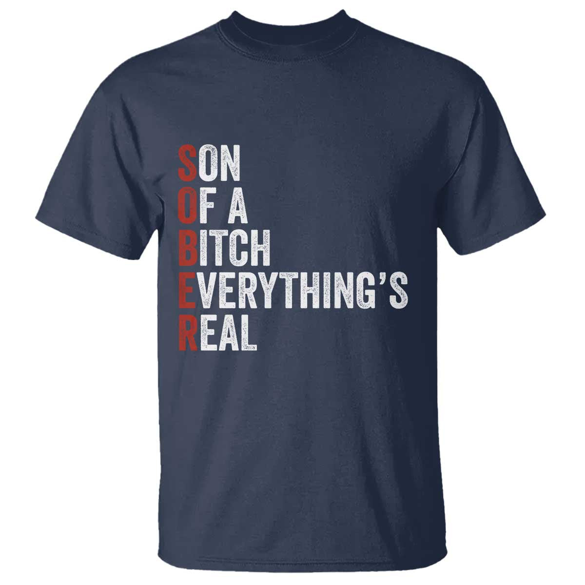Sobriety Anniversary T Shirt Sober Son Of A Bitch Everythings Real AA NA