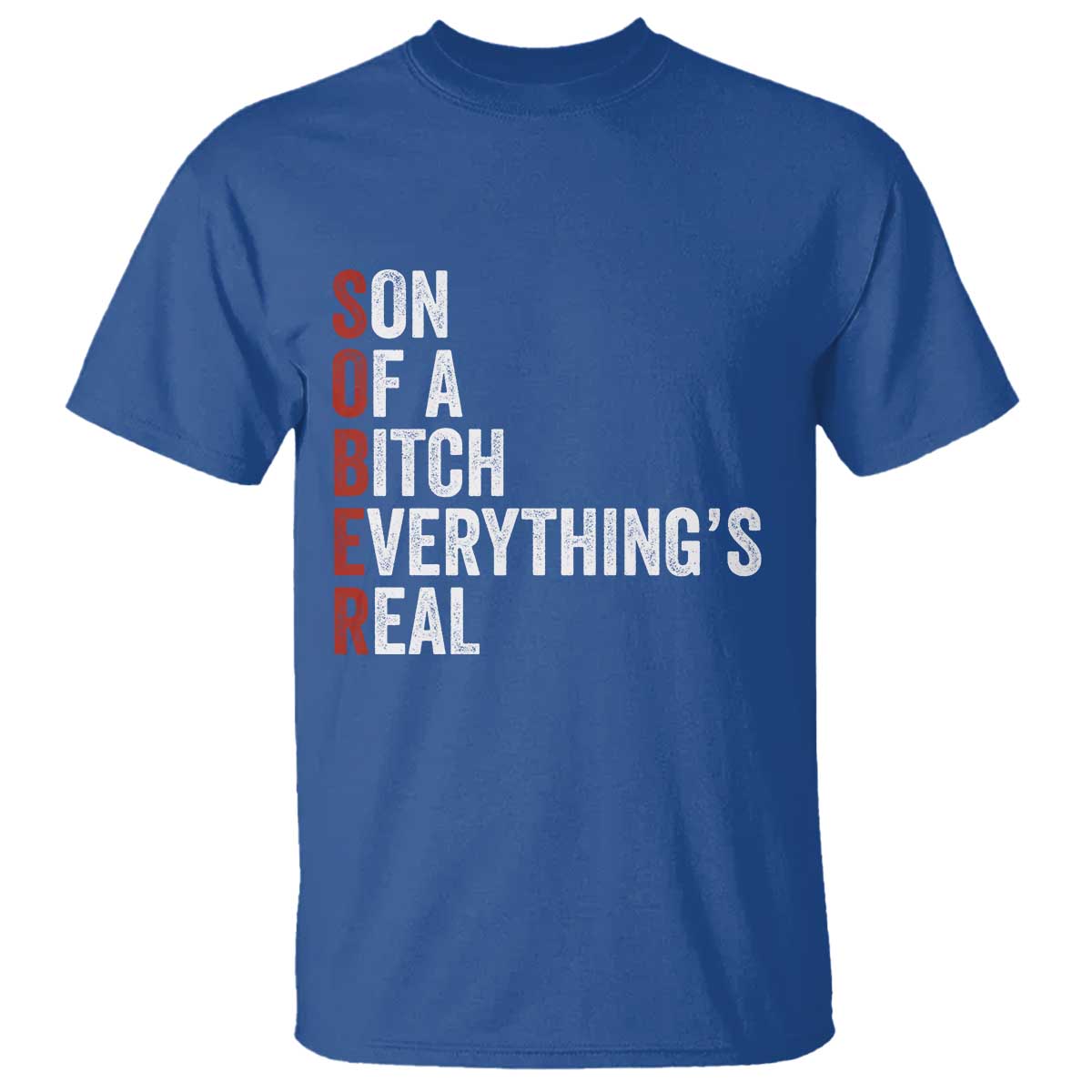 Sobriety Anniversary T Shirt Sober Son Of A Bitch Everythings Real AA NA