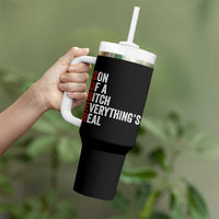 Sobriety Anniversary Tumbler With Handle Sober Son Of A Bitch Everythings Real AA NA