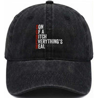 Sobriety Anniversary Washed Cotton Baseball Cap Sober Son Of A Bitch Everythings Real AA NA