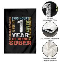 1 Year Of Being Sober Garden Flag 1 Year Sobriety Anniversary Addiction Recovery