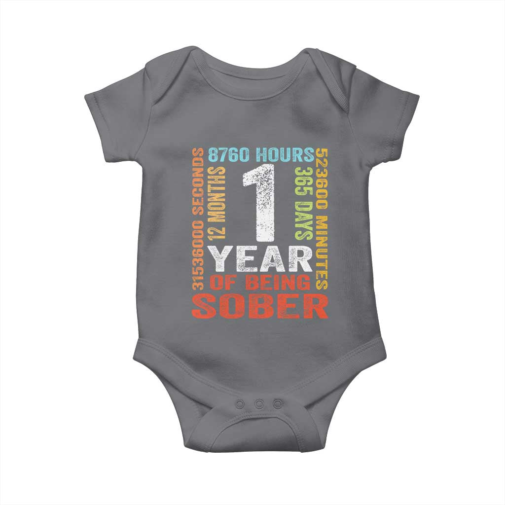 1 Year Of Being Sober Baby Onesie 1 Year Sobriety Anniversary Addiction Recovery