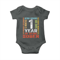 1 Year Of Being Sober Baby Onesie 1 Year Sobriety Anniversary Addiction Recovery