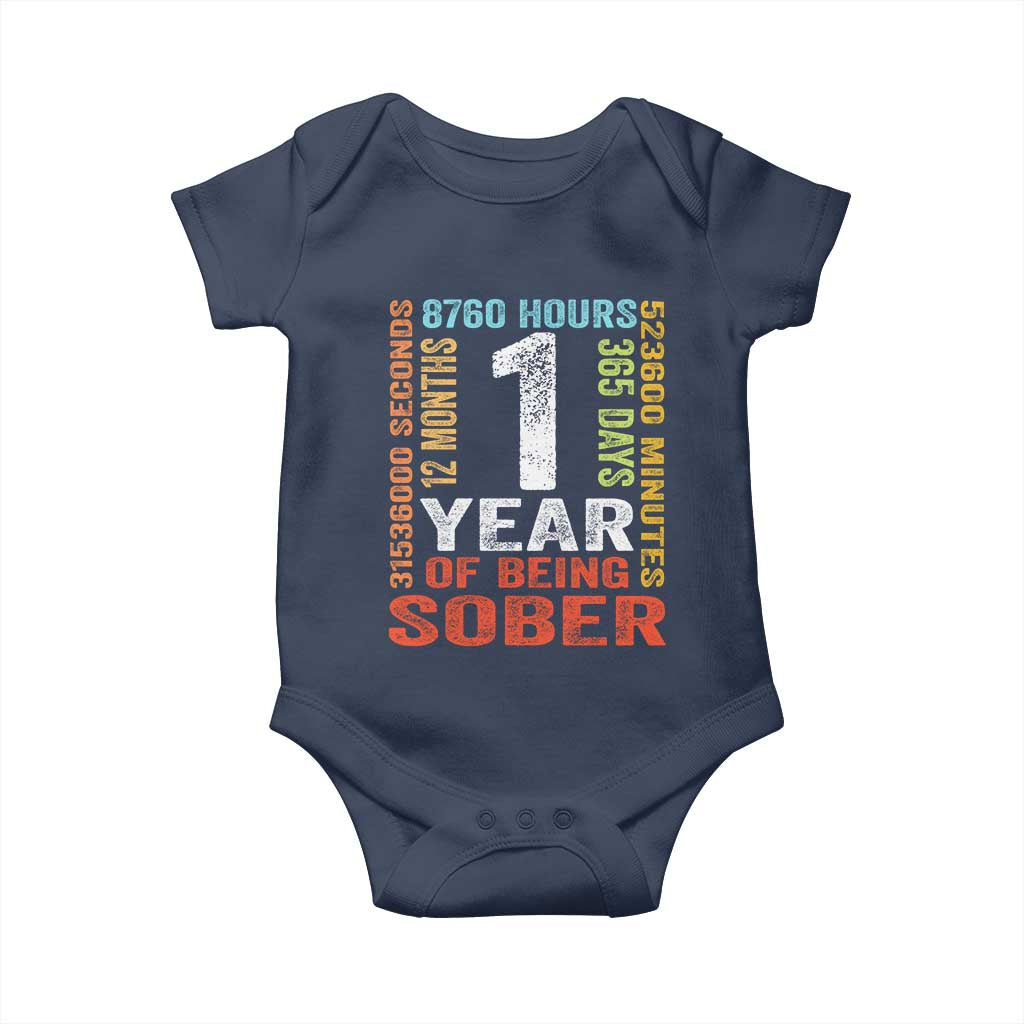 1 Year Of Being Sober Baby Onesie 1 Year Sobriety Anniversary Addiction Recovery