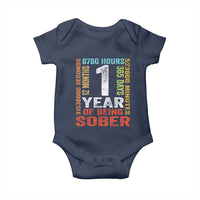 1 Year Of Being Sober Baby Onesie 1 Year Sobriety Anniversary Addiction Recovery