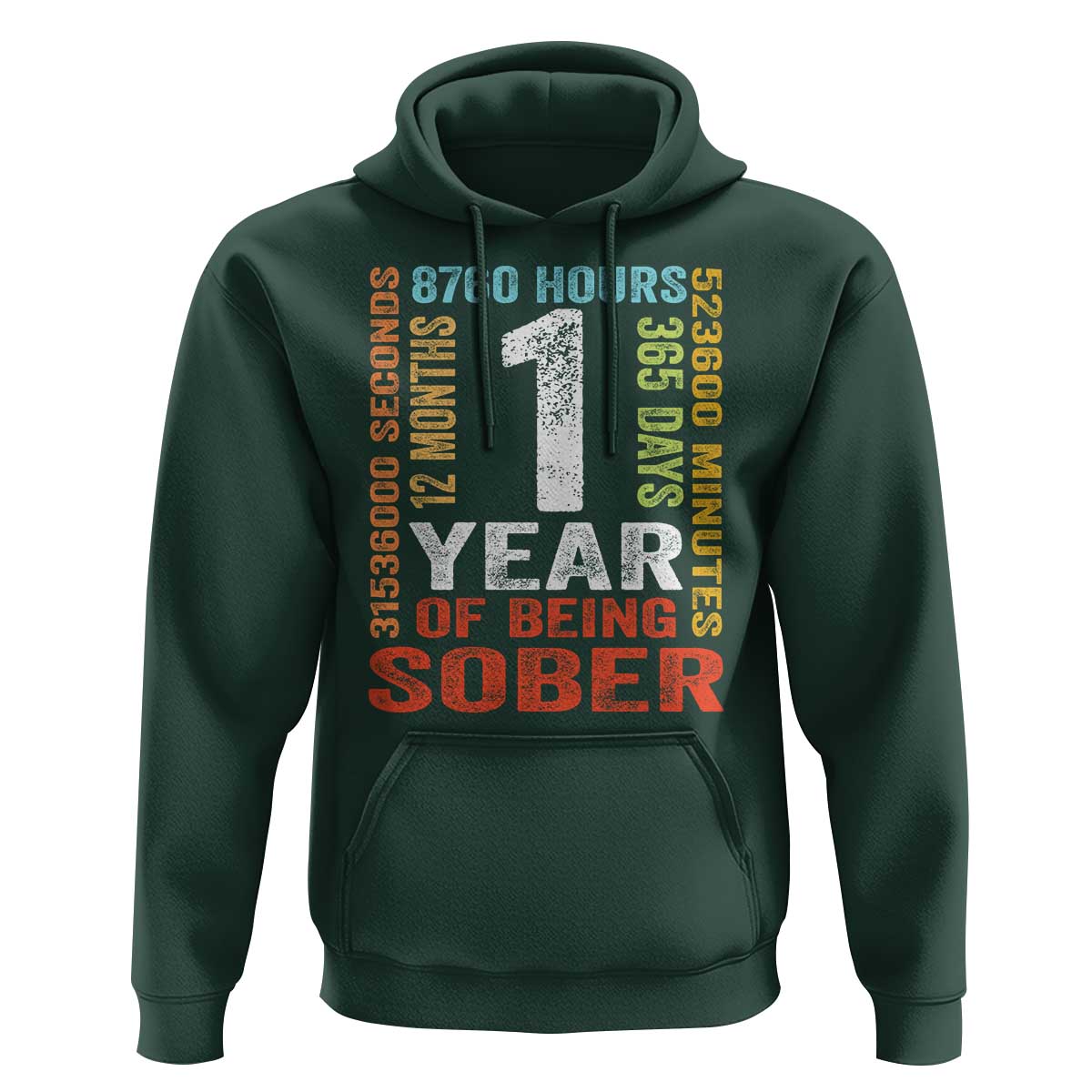 1 Year Of Being Sober Hoodie 1 Year Sobriety Anniversary Addiction Recovery