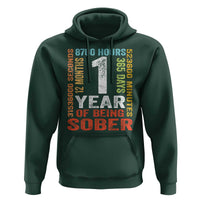 1 Year Of Being Sober Hoodie 1 Year Sobriety Anniversary Addiction Recovery