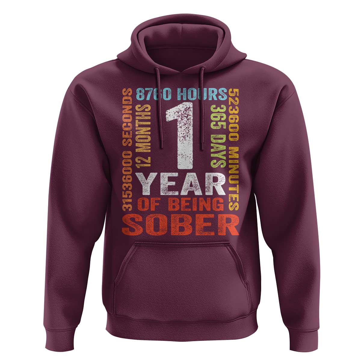 1 Year Of Being Sober Hoodie 1 Year Sobriety Anniversary Addiction Recovery