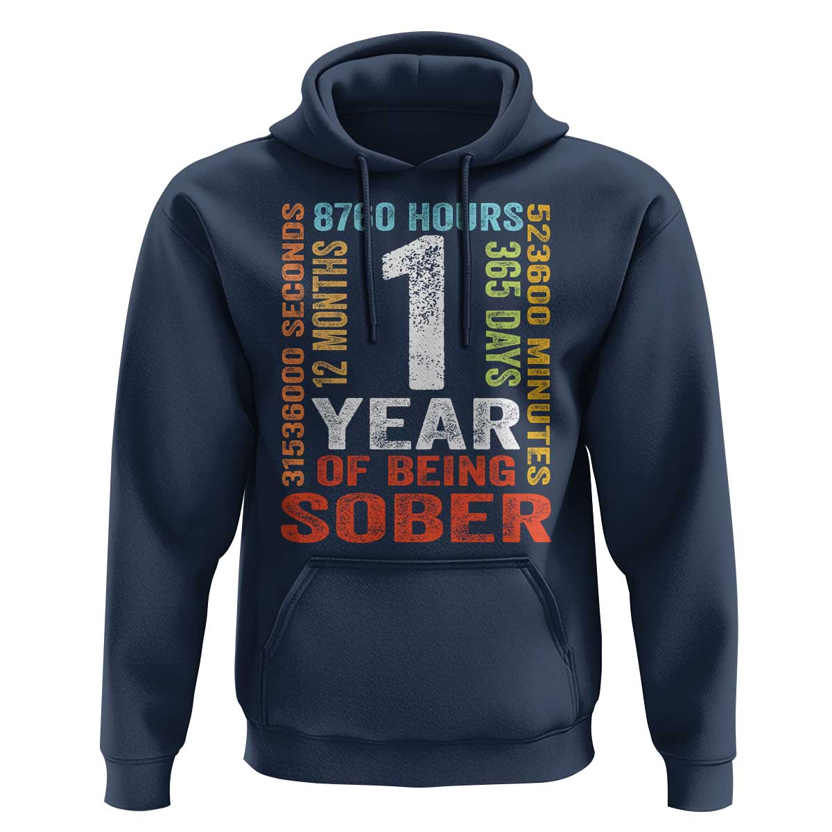 1 Year Of Being Sober Hoodie 1 Year Sobriety Anniversary Addiction Recovery