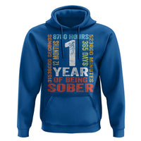 1 Year Of Being Sober Hoodie 1 Year Sobriety Anniversary Addiction Recovery