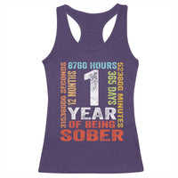 1 Year Of Being Sober Racerback Tank Top 1 Year Sobriety Anniversary Addiction Recovery