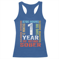 1 Year Of Being Sober Racerback Tank Top 1 Year Sobriety Anniversary Addiction Recovery