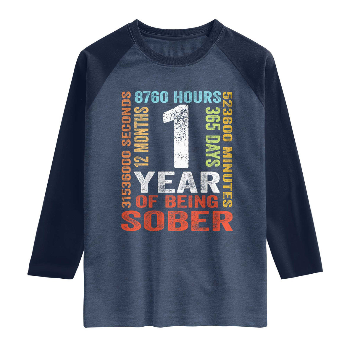 1 Year Of Being Sober Raglan Shirt 1 Year Sobriety Anniversary Addiction Recovery