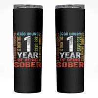 1 Year Of Being Sober Skinny Tumbler 1 Year Sobriety Anniversary Addiction Recovery