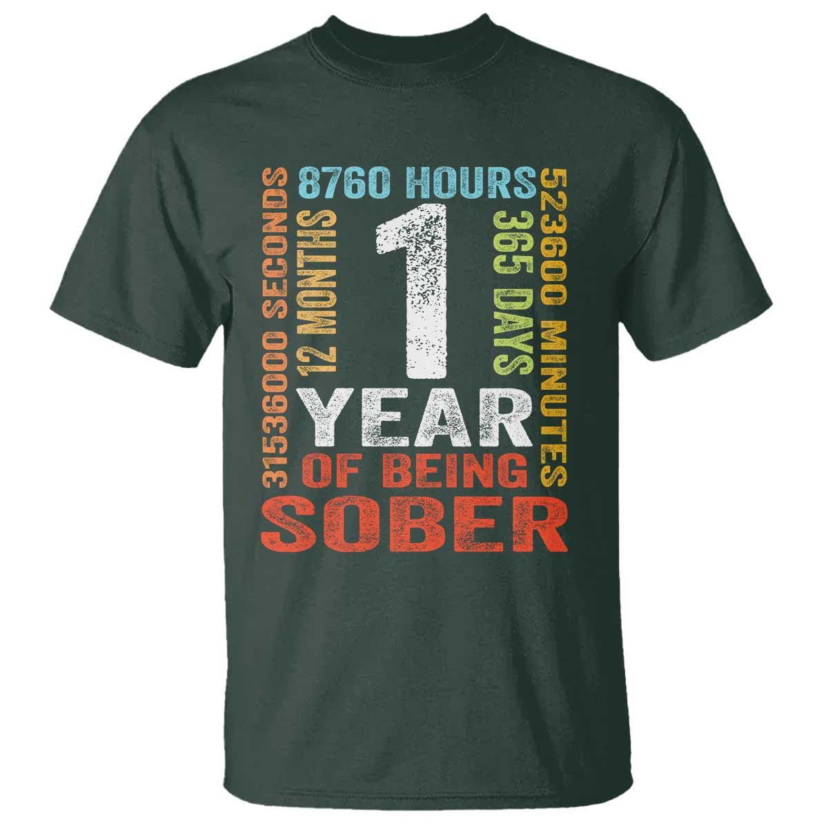 1 Year Of Being Sober T Shirt 1 Year Sobriety Anniversary Addiction Recovery
