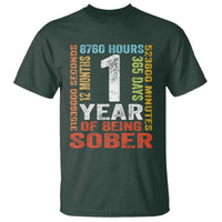 1 Year Of Being Sober T Shirt 1 Year Sobriety Anniversary Addiction Recovery