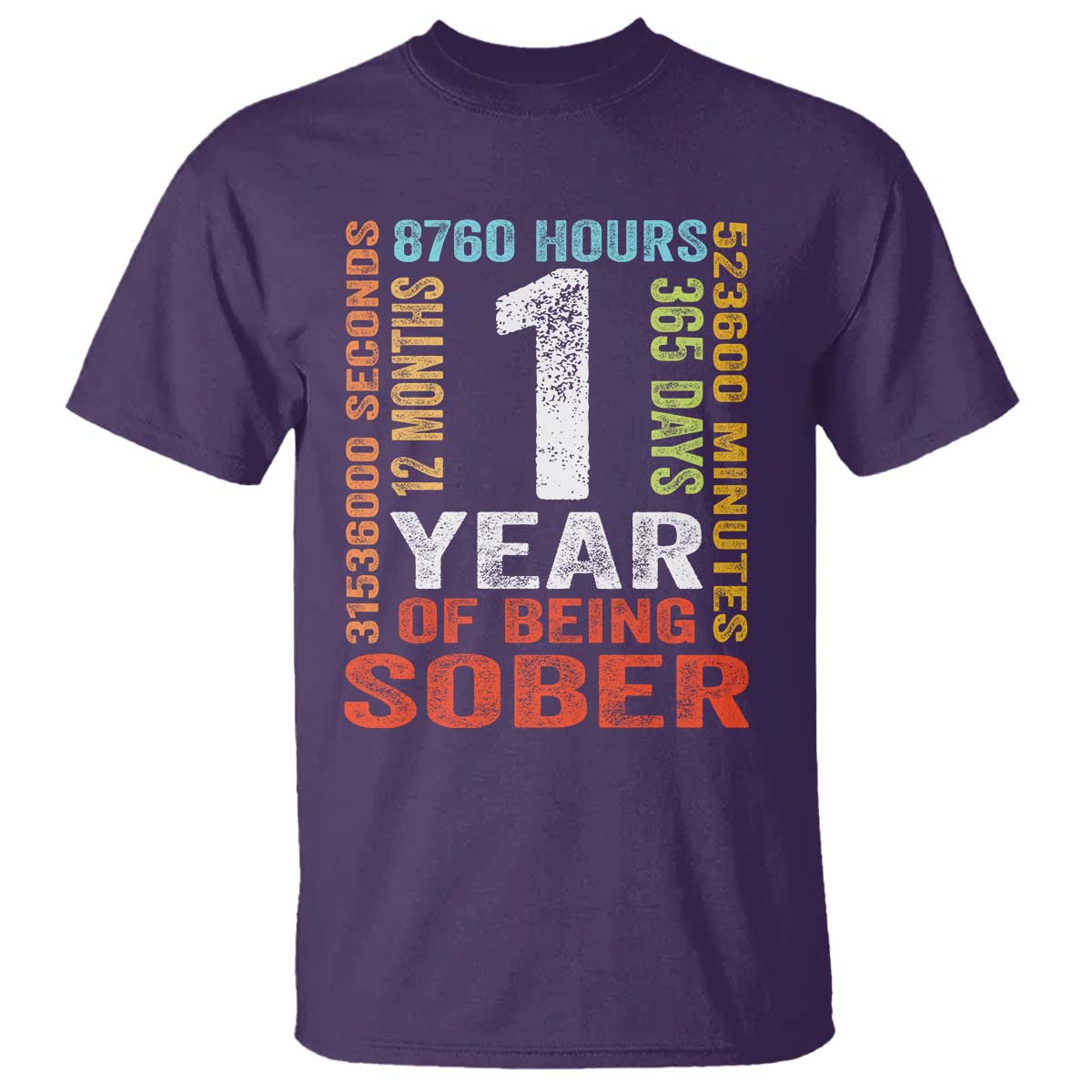 1 Year Of Being Sober T Shirt 1 Year Sobriety Anniversary Addiction Recovery