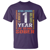 1 Year Of Being Sober T Shirt 1 Year Sobriety Anniversary Addiction Recovery