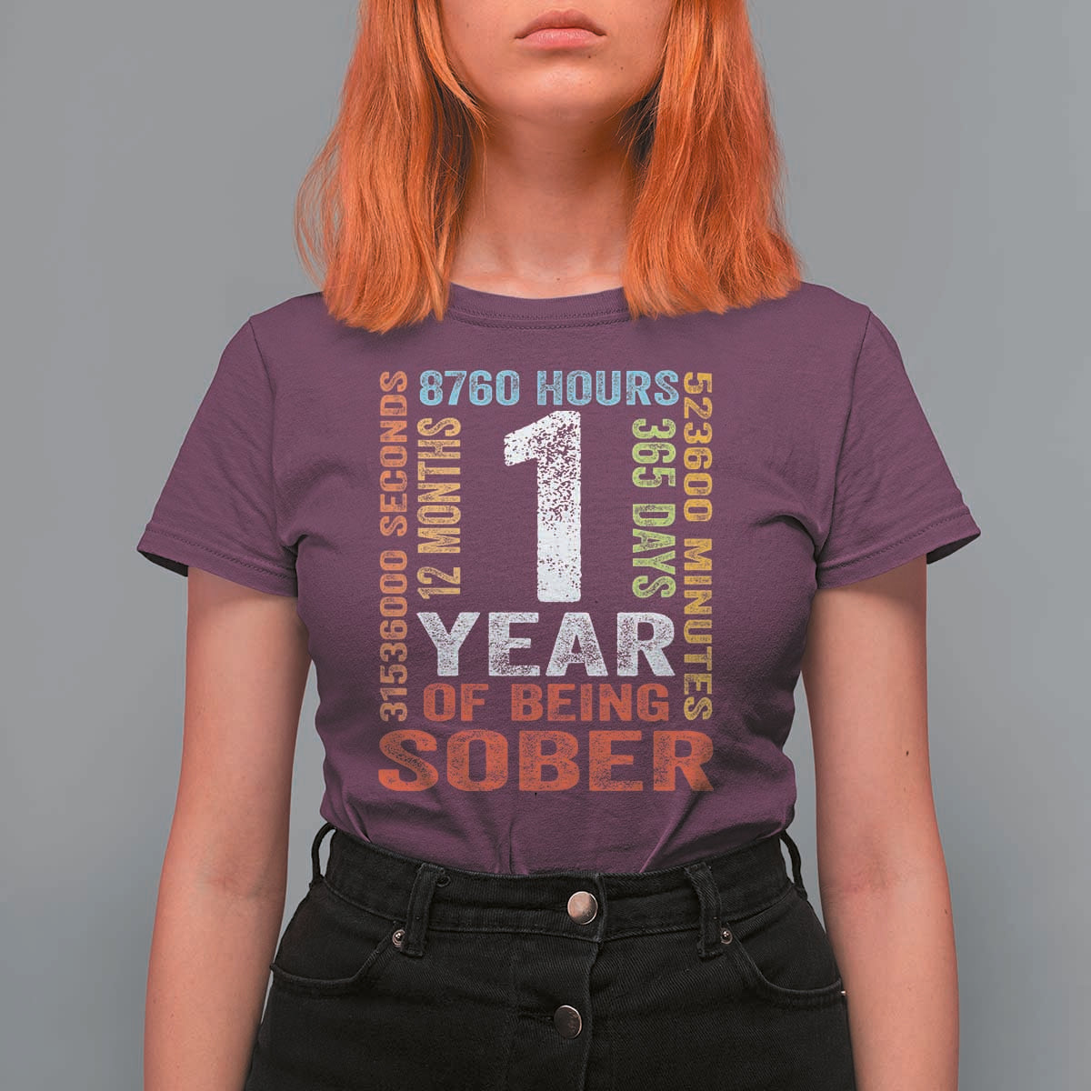 1 Year Of Being Sober T Shirt For Women 1 Year Sobriety Anniversary Addiction Recovery
