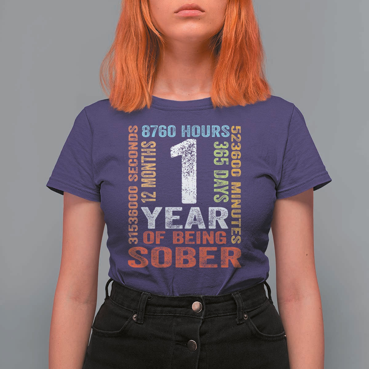 1 Year Of Being Sober T Shirt For Women 1 Year Sobriety Anniversary Addiction Recovery