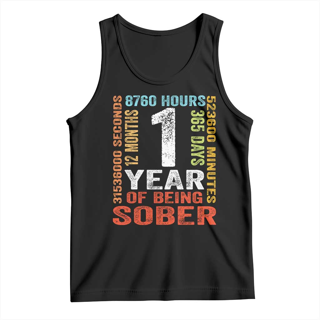 1 Year Of Being Sober Tank Top 1 Year Sobriety Anniversary Addiction Recovery