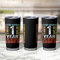 1 Year Of Being Sober Tumbler Cup 1 Year Sobriety Anniversary Addiction Recovery