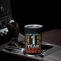 1 Year Of Being Sober Tumbler Cup 1 Year Sobriety Anniversary Addiction Recovery