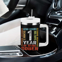 1 Year Of Being Sober Tumbler With Handle 1 Year Sobriety Anniversary Addiction Recovery