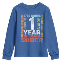 1 Year Of Being Sober Youth Sweatshirt 1 Year Sobriety Anniversary Addiction Recovery