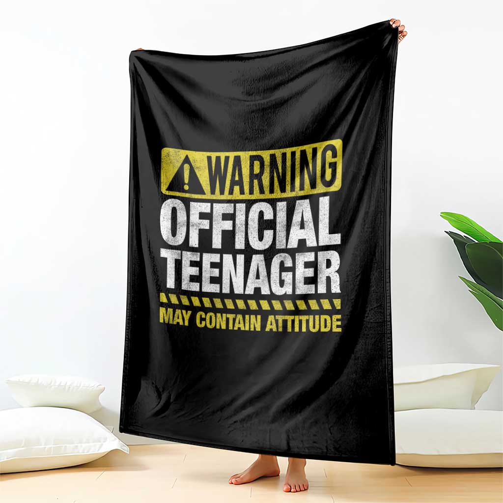 13th Birthday Throw Blanket Warning Official Teenager May Contain Attitude Funny 13 Years Old