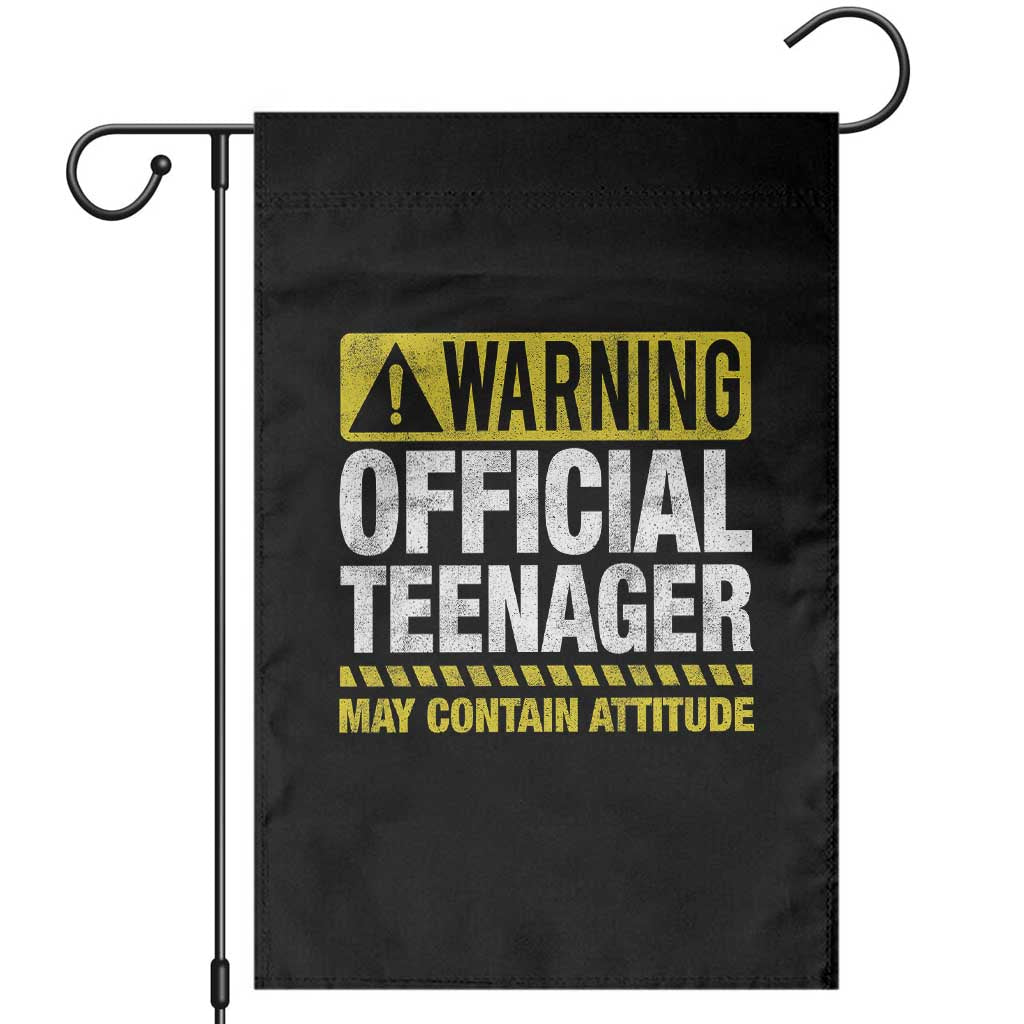 13th Birthday Garden Flag Warning Official Teenager May Contain Attitude Funny 13 Years Old
