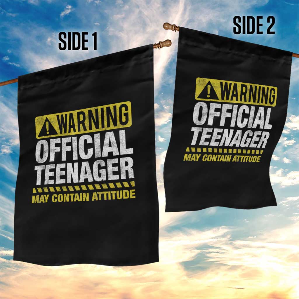 13th Birthday Garden Flag Warning Official Teenager May Contain Attitude Funny 13 Years Old