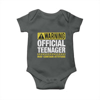 13th Birthday Baby Onesie Warning Official Teenager May Contain Attitude Funny 13 Years Old
