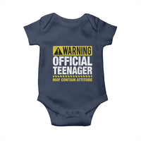 13th Birthday Baby Onesie Warning Official Teenager May Contain Attitude Funny 13 Years Old