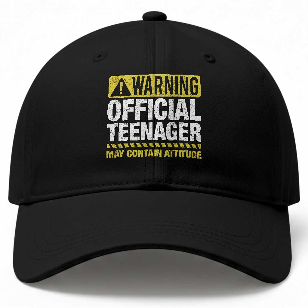 13th Birthday Baseball Cap Warning Official Teenager May Contain Attitude Funny 13 Years Old