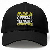 13th Birthday Baseball Cap Warning Official Teenager May Contain Attitude Funny 13 Years Old